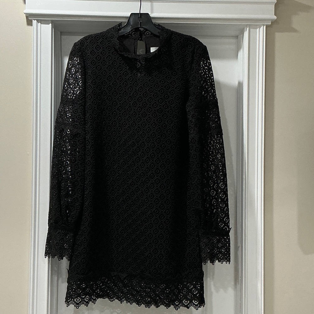 IRO Kara Black Lace Long Sleeve Dress